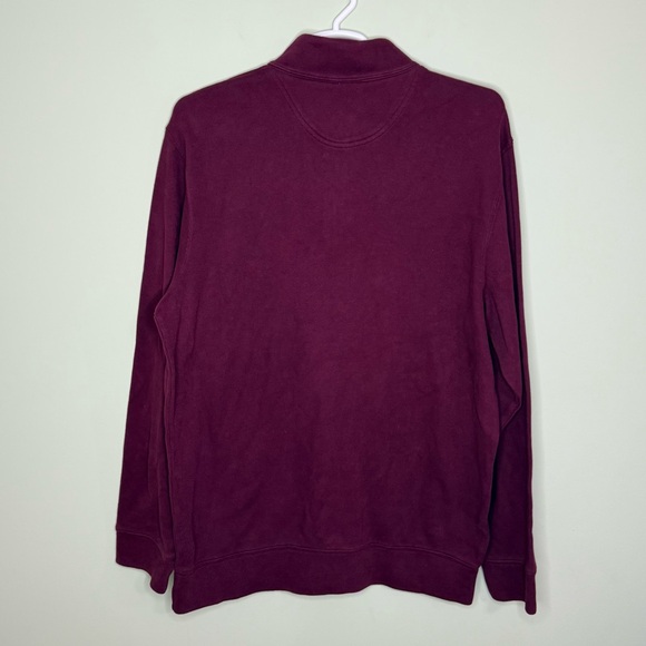Lands' End Men's XXLT  Bedford Rib Quarter Zip Burgundy Sweater pullover - Picture 7 of 12